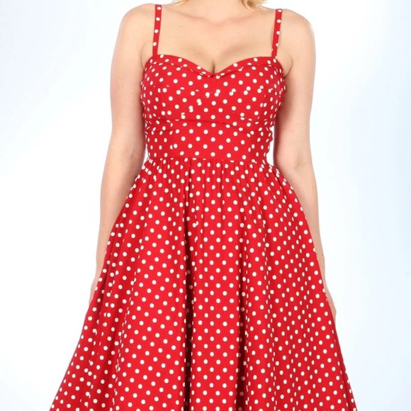Stop Staring Dresses & Skirts - Stop Staring Summertime Polka Dot Sweetheart Neck Dress